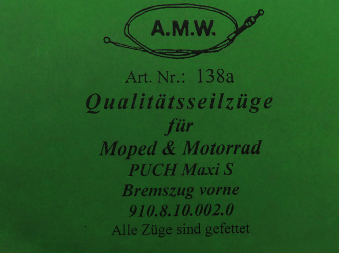 Bremszug Puch Maxi S vorne zwei Einstellschrauben AMW product